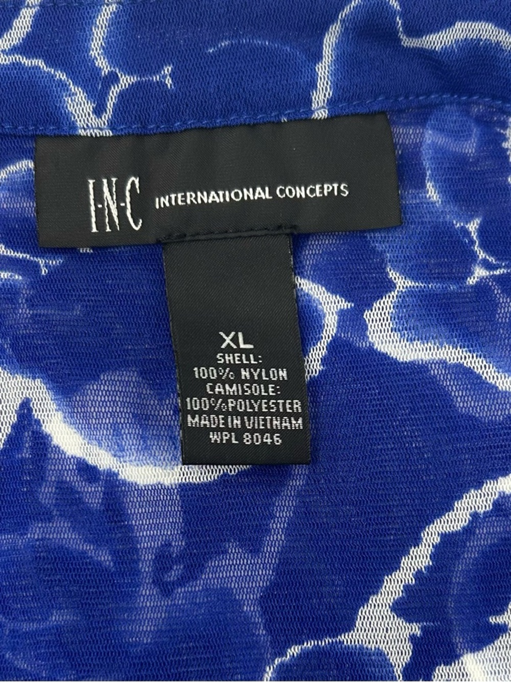 I.N.C. International Concepts Blue and White Floral Blouse XL - Picture 6 of 7
